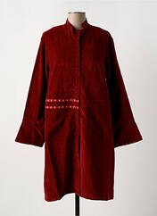 Manteau long rouge NID D'ABEILLE pour femme seconde vue