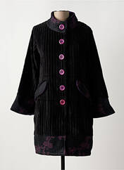 Manteau court noir NID D'ABEILLE pour femme seconde vue