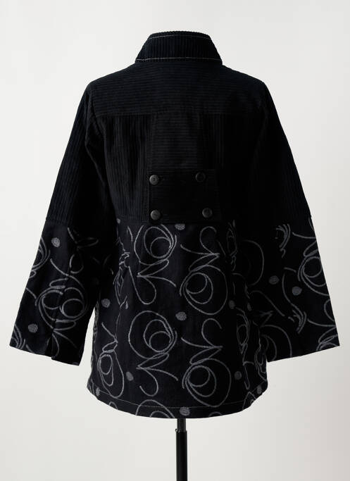 Manteau court noir NID D'ABEILLE pour femme