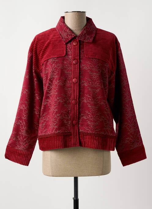 Veste casual rouge NID D'ABEILLE pour femme