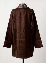 Manteau long marron NID D'ABEILLE pour femme seconde vue