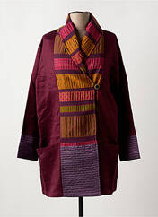 Manteau long violet NID D'ABEILLE pour femme seconde vue