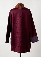 Manteau long violet NID D'ABEILLE pour femme seconde vue