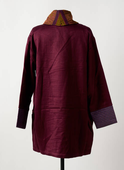 Manteau long violet NID D'ABEILLE pour femme