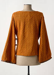 Gilet cache-cœur orange NID D'ABEILLE pour femme seconde vue