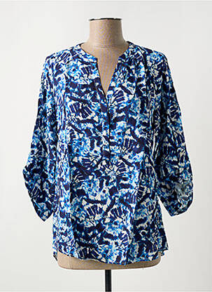 Blouse imprimé fantaisie manches 3/4 bleu EMA BLUE'S femme