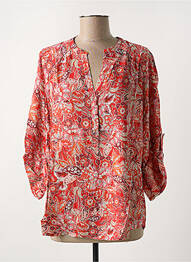 Blouse imprimé fantaisie manches 3/4 rouge EMA BLUE'S femme