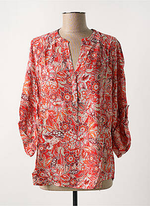 Blouse imprimé fantaisie manches 3/4 rouge EMA BLUE'S femme