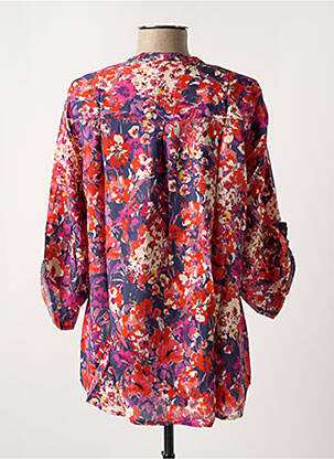 Blouse imprimé fantaisie manches 3/4 rouge EMA BLUE'S femme