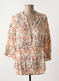 Blouse imprimé fantaisie manches 3/4 beige EMA BLUE'S femme