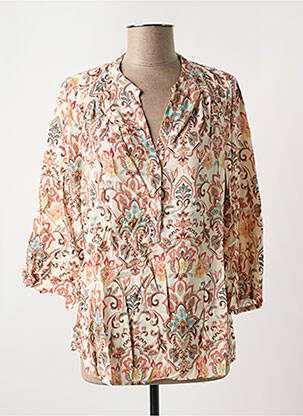 Blouse imprimé fantaisie manches 3/4 beige EMA BLUE'S femme