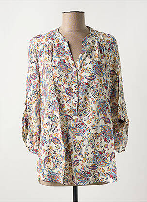 Blouse imprimé fantaisie manches 3/4 beige EMA BLUE'S femme
