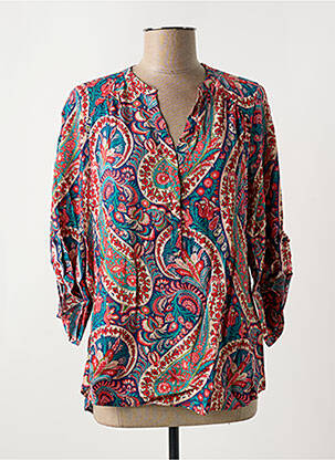 Blouse imprimé fantaisie manches 3/4 rouge EMA BLUE'S femme