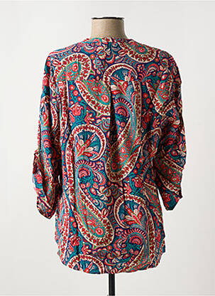 Blouse imprimé fantaisie manches 3/4 rouge EMA BLUE'S femme