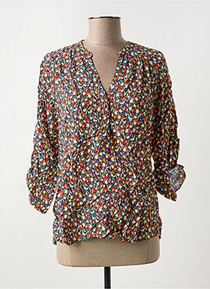 Blouse imprimé fantaisie manches 3/4 noir EMA BLUE'S femme