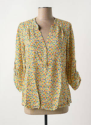 Blouse imprimé fantaisie manches 3/4 jaune EMA BLUE'S femme