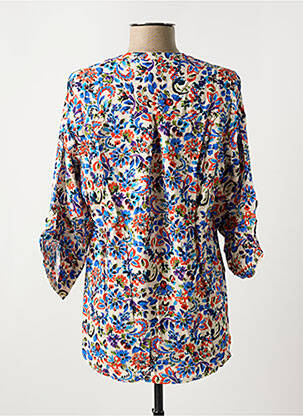 Blouse imprimé fantaisie manches 3/4 bleu EMA BLUE'S femme