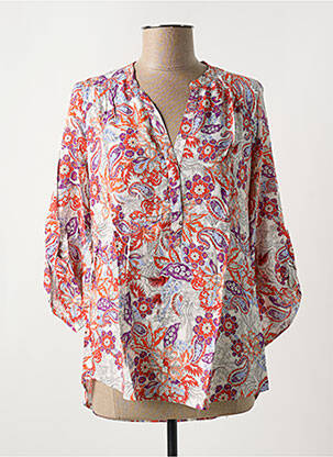 Blouse imprimé fantaisie manches 3/4 rouge EMA BLUE'S femme