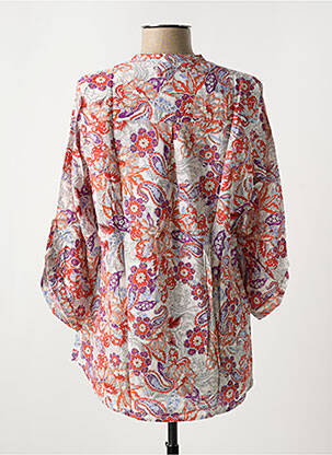 Blouse imprimé fantaisie manches 3/4 rouge EMA BLUE'S femme