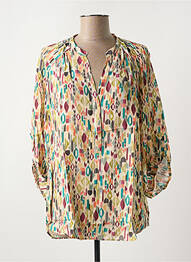 Blouse imprimé fantaisie manches 3/4 beige EMA BLUE'S femme