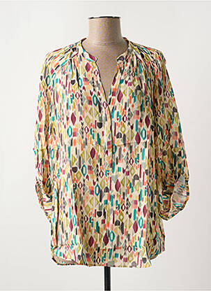 Blouse imprimé fantaisie manches 3/4 beige EMA BLUE'S femme
