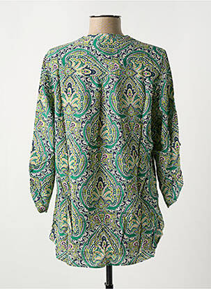 Blouse imprimé fantaisie manches 3/4 vert EMA BLUE'S femme