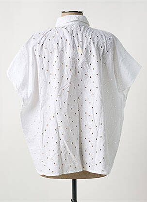 Chemisier coupe droite manches courtes blanc ANGE femme