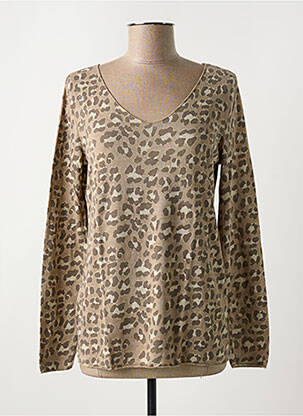 Pull coupe cintrée manches longues beige STUDIO PARISIEN femme