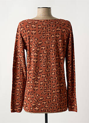 Pull coupe cintrée manches longues orange STUDIO PARISIEN femme