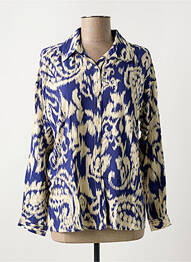 Chemisier imprimé fantaisie manches longues bleu EMA BLUE'S femme