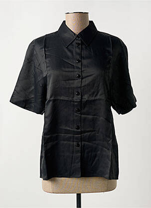 Chemisier coupe droite manches courtes noir ANGE femme