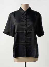 Chemisier manches courtes manches courtes noir ANGE femme