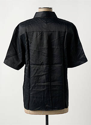 Chemisier coupe droite manches courtes noir ANGE femme