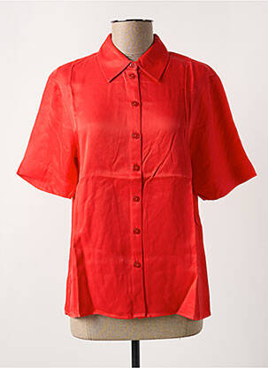 Chemisier coupe droite manches courtes rouge ANGE femme