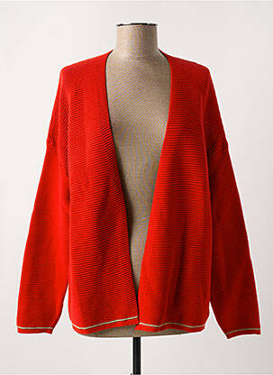 Gilet manches longues col v rouge ANGE femme