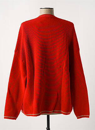 Gilet manches longues col v rouge ANGE femme