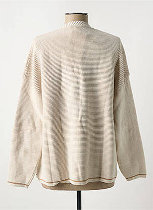 Gilet manches longues col v beige ANGE femme