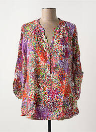 Blouse imprimé fantaisie manches 3/4 rouge EMA BLUE'S femme