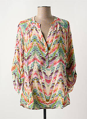 Blouse imprimé fantaisie manches 3/4 rouge EMA BLUE'S femme