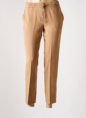 Pantalon slim taille élastique taille normale marron COTTONADE femme