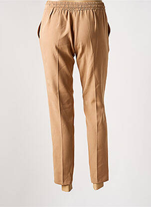 Pantalon slim taille élastique taille normale marron COTTONADE femme