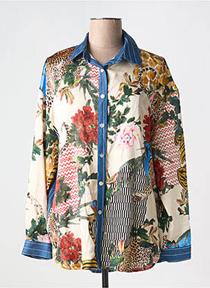 Chemisier imprimé fleurs manches longues bleu SCARLET ROOS femme