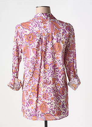 Chemisier imprimé fleurs manches longues violet JANIS & JOHN femme