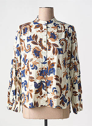 Chemisier imprimé fleurs manches longues bleu SCARLET ROOS femme