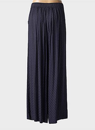 Pantalon large tissage popeline taille normale bleu IDANO femme