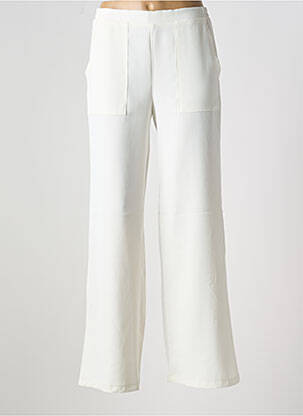 Pantalon large tissage crêpe taille normale blanc EMA BLUE'S femme