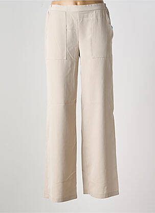 Pantalon large tissage crêpe taille normale beige EMA BLUE'S femme