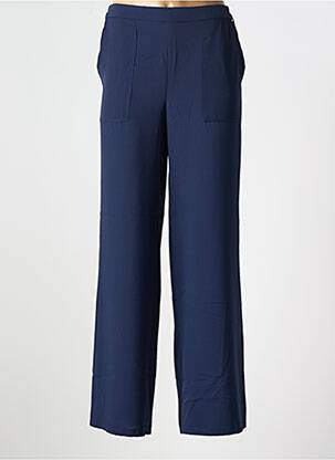 Pantalon large tissage crêpe taille normale bleu EMA BLUE'S femme