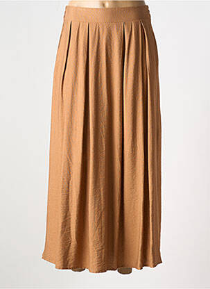Jupe mi-longue taille haute marron MAMOUCHKA femme