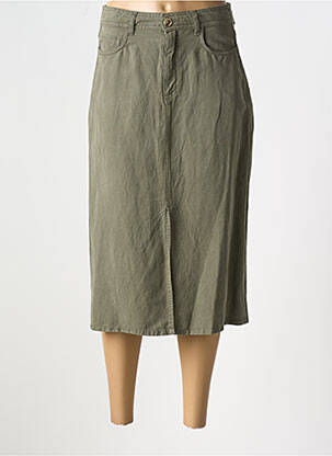 Jupe mi-longue taille à pinces vert GERARD DAREL femme
